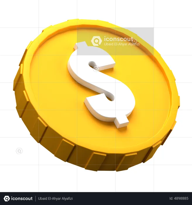 Dollar Coin  3D Icon