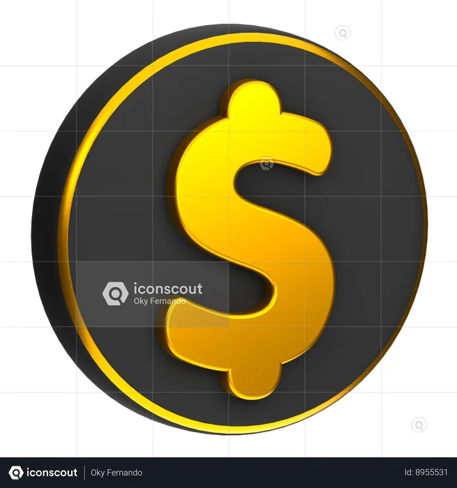 Dollar Coin  3D Icon