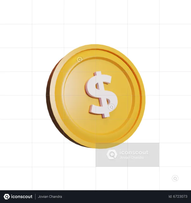 Dollar Coin  3D Icon