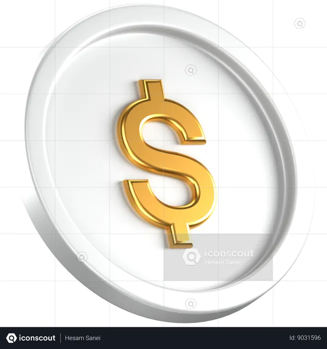 Dollar Coin  3D Icon