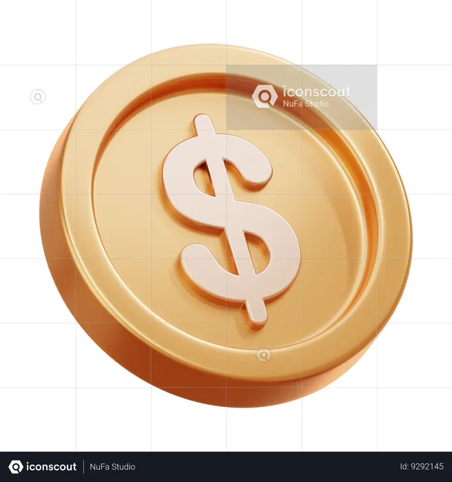 Dollar Coin  3D Icon