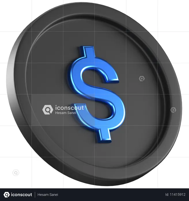 Dollar Coin  3D Icon