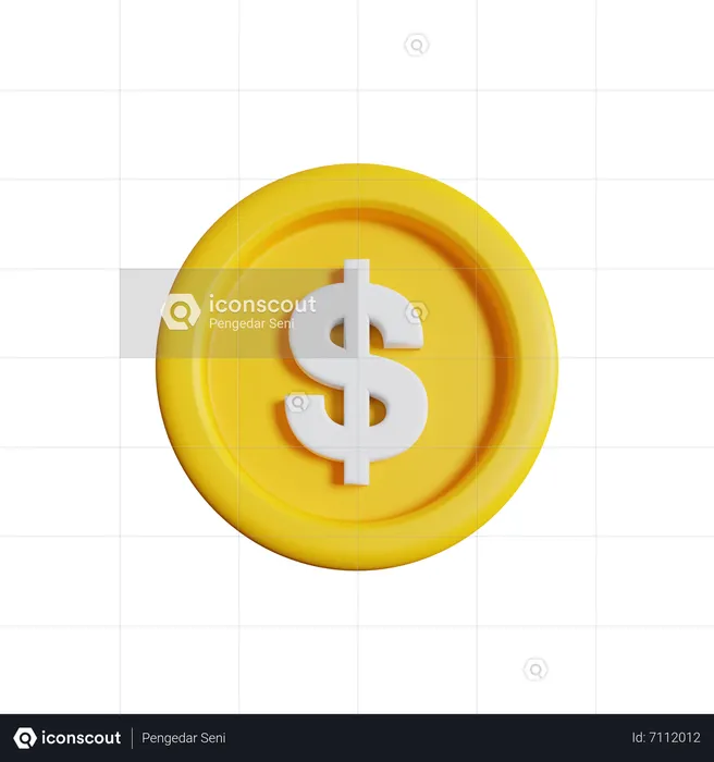 Dollar Coin  3D Icon