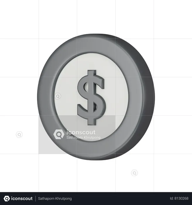 Dollar Coin  3D Icon