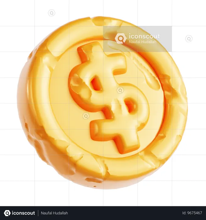 Dollar Coin  3D Icon