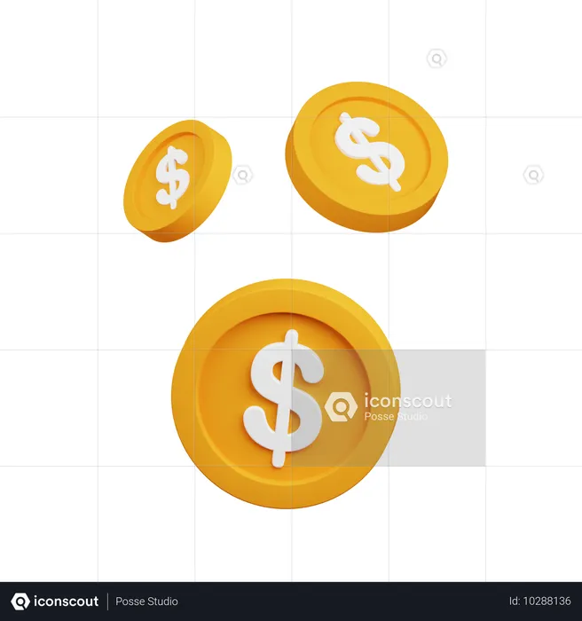 Dollar Coin  3D Icon