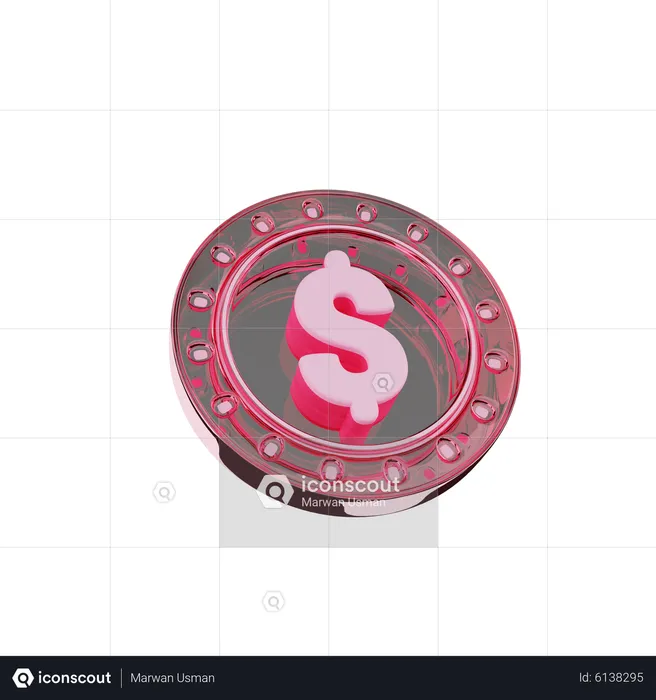 Dollar Coin  3D Icon