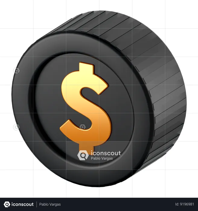 Dollar Coin  3D Icon