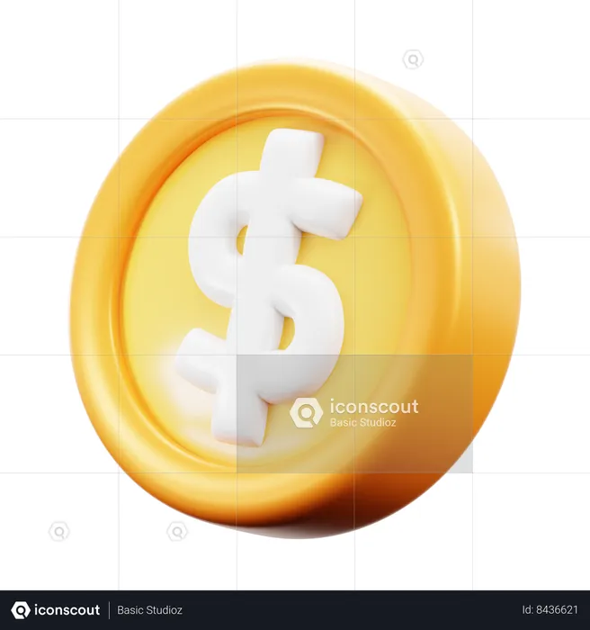 Dollar Coin  3D Icon