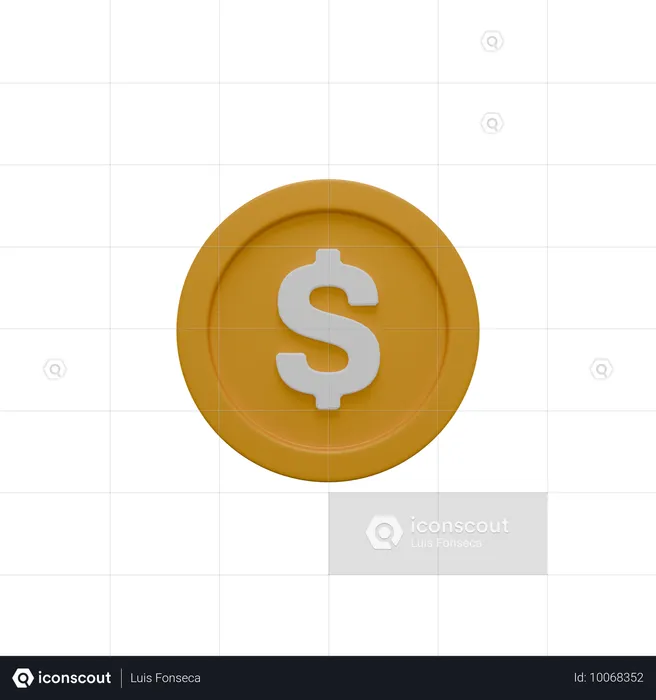 Dollar Coin  3D Icon