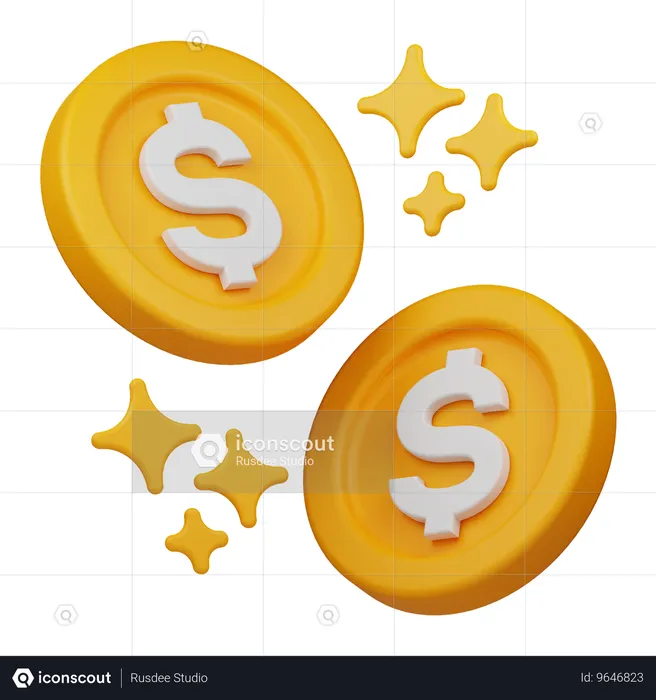 Dollar Coin  3D Icon