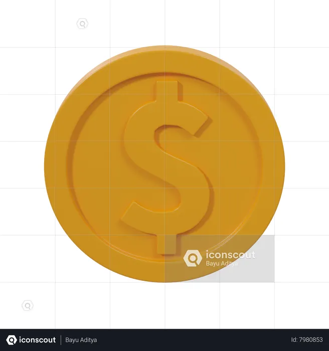 Dollar Coin  3D Icon