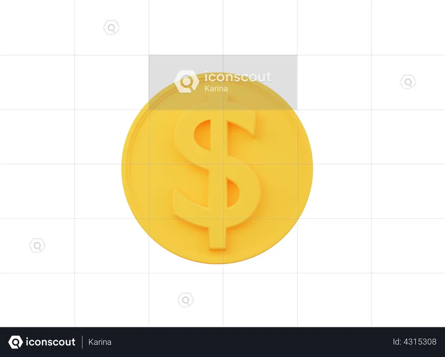 Dollar Coin  3D Icon