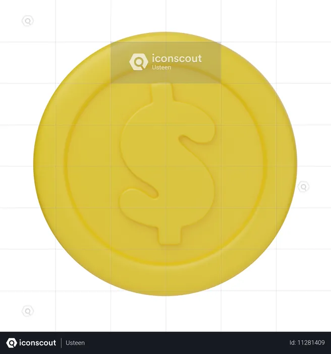 Dollar Coin  3D Icon