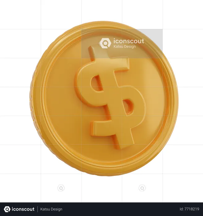 Dollar Coin  3D Icon