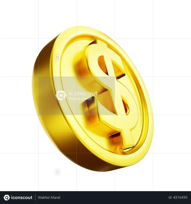 Dollar Coin  3D Illustration