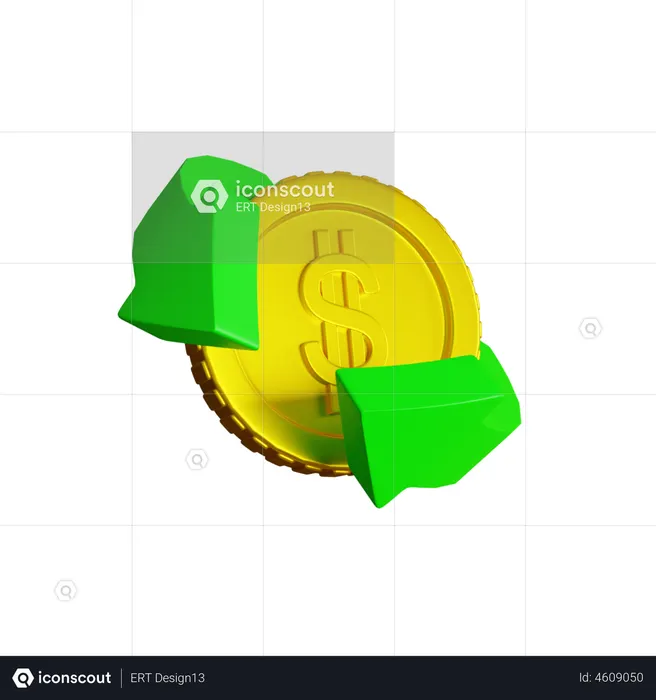 Dollar Coin  3D Illustration