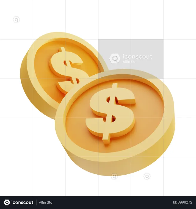 Dollar Coin  3D Illustration