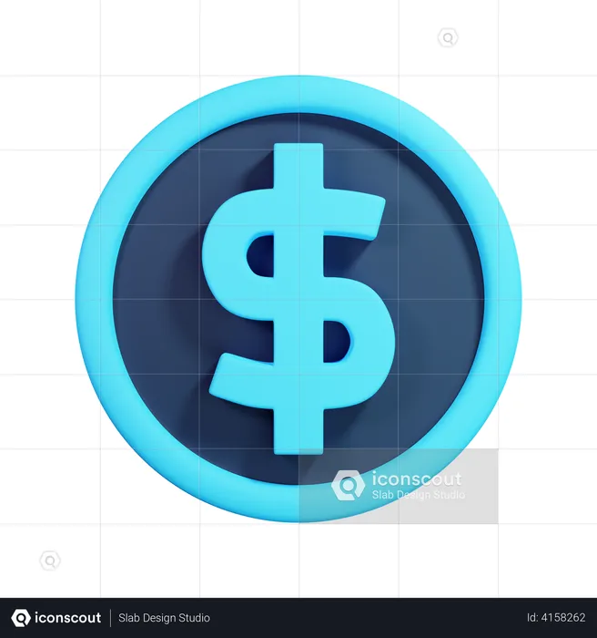 Dollar Coin  3D Illustration