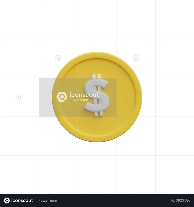 Dollar Coin  3D Illustration