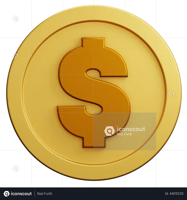 Dollar Coin  3D Illustration