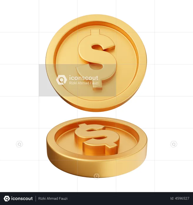 Dollar Coin  3D Illustration