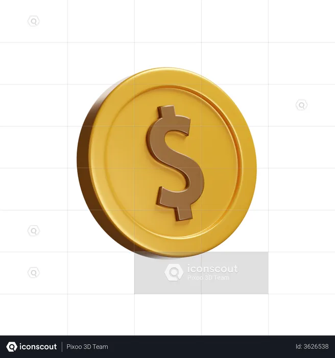 Dollar Coin  3D Illustration