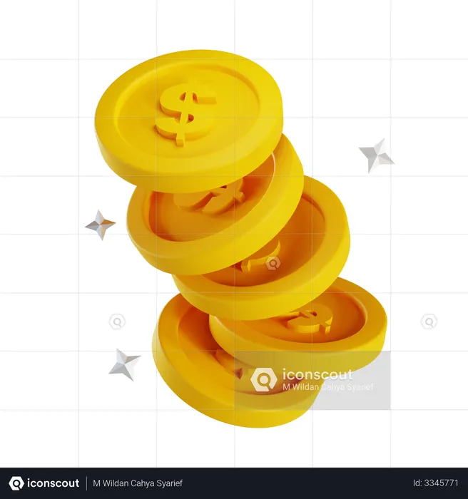 Dollar Coin  3D Illustration