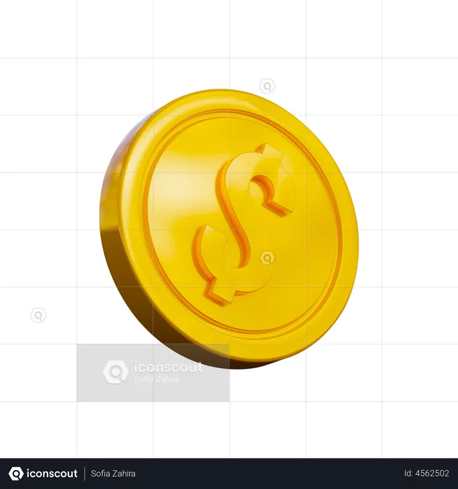 Dollar Coin  3D Illustration