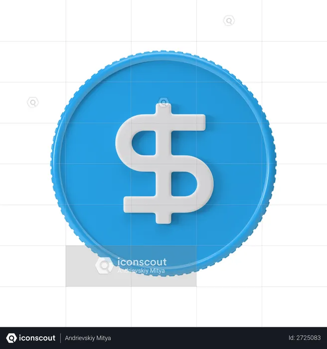 Dollar Coin  3D Illustration