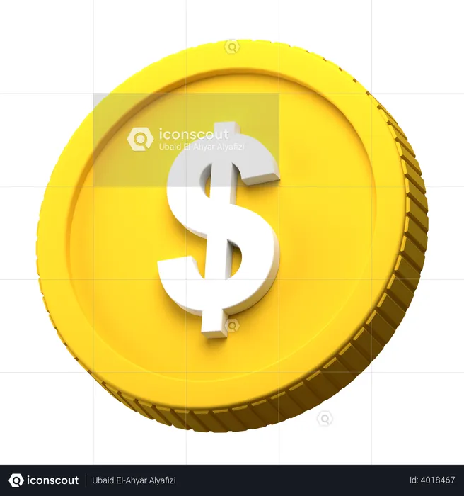 Dollar Coin  3D Illustration