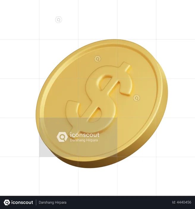 Dollar Coin  3D Illustration