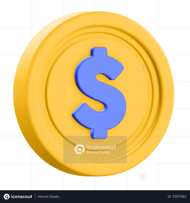 Dollar Coin  3D Illustration