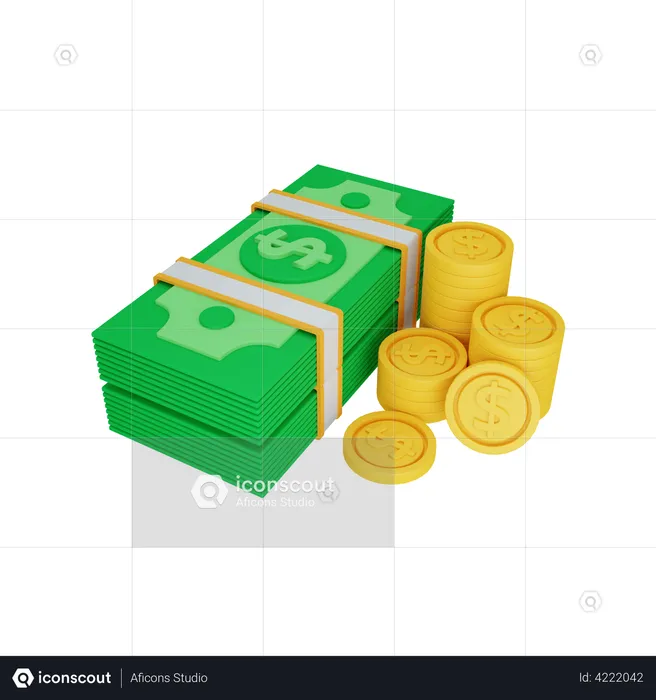 Dollar Coin  3D Illustration