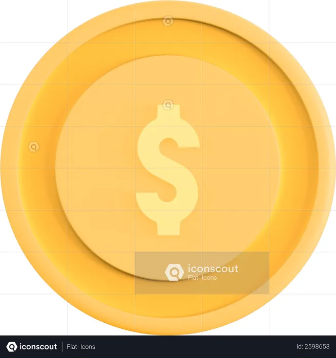 Dollar coin  3D Illustration