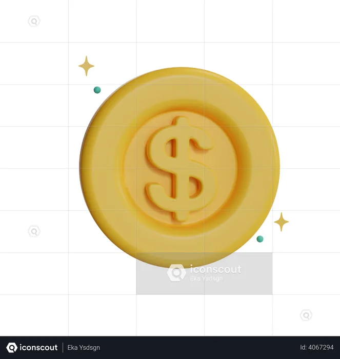Dollar coin  3D Illustration