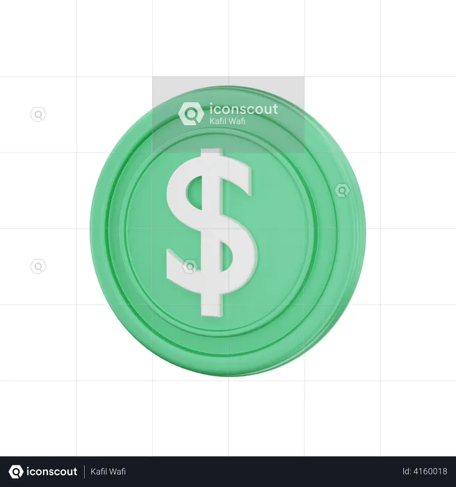 Dollar Coin  3D Illustration