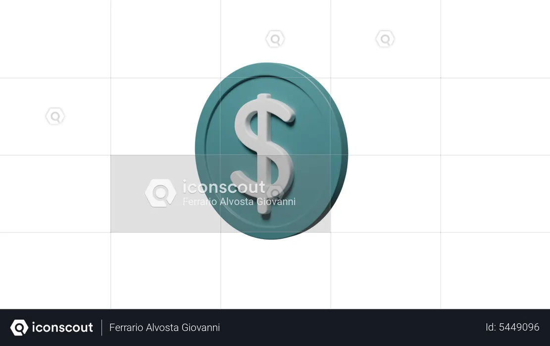 Dollar Coin  3D Icon