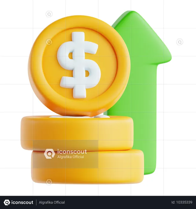 Dollar Coin Investment  3D Icon