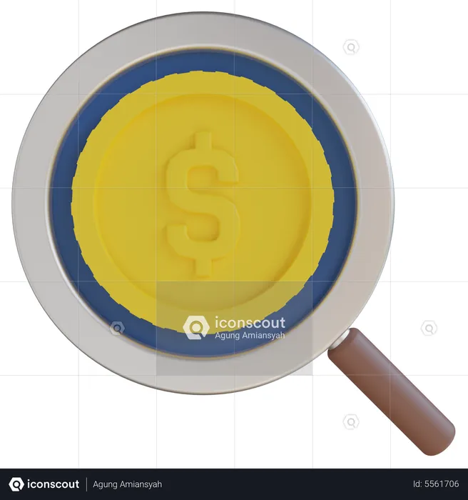 Dollar Coin Search  3D Icon