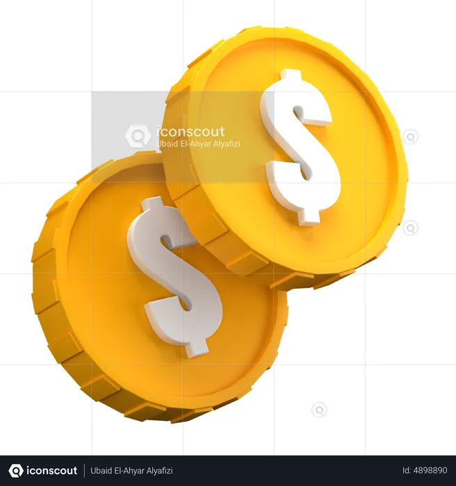 Dollar Coins  3D Icon