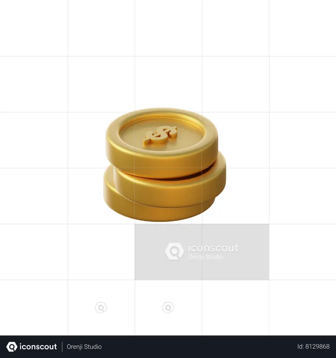 Dollar Coins  3D Icon