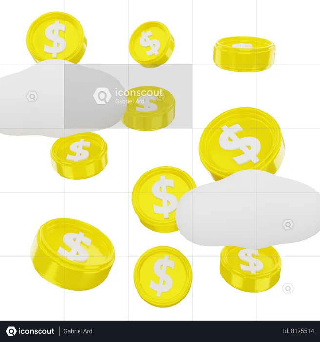 Dollar Coins  3D Icon