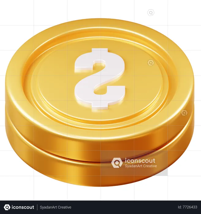 Dollar Coins  3D Icon