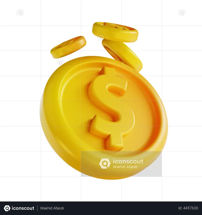 Dollar Coins  3D Illustration