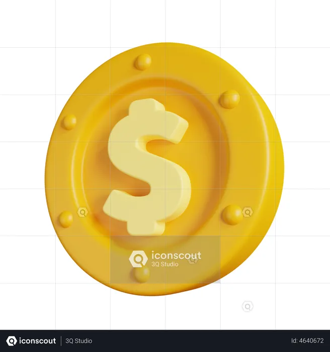 Dollar Coins  3D Illustration