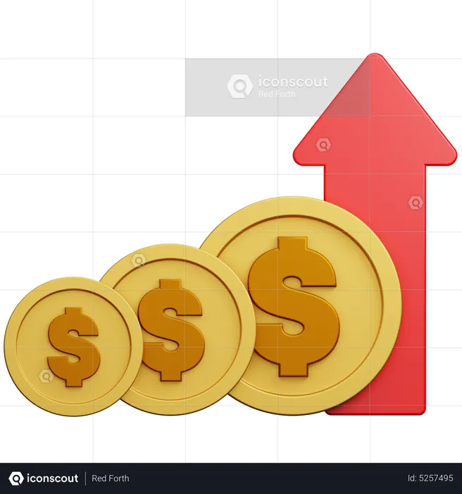 Dollar Currency Deflation  3D Icon