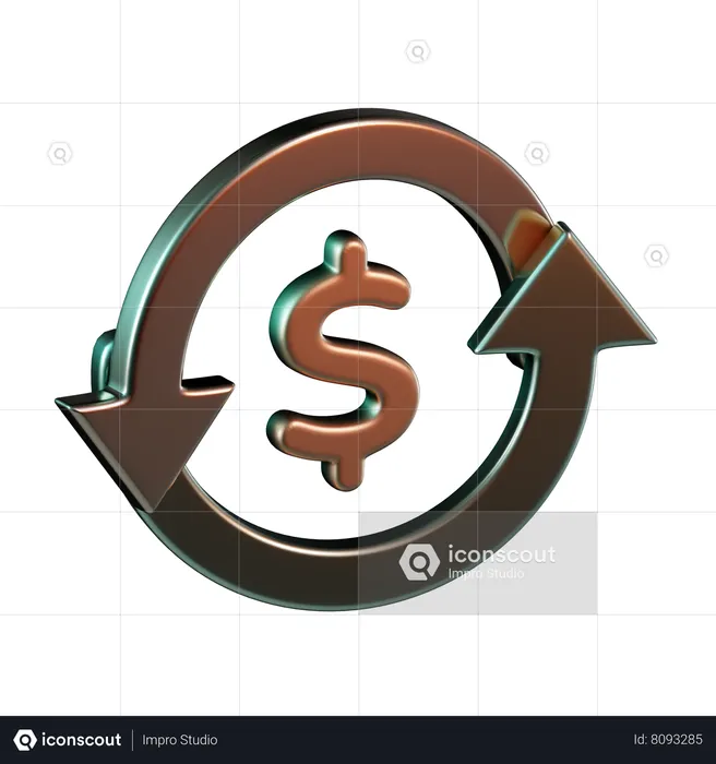 Dollar Cycle  3D Icon