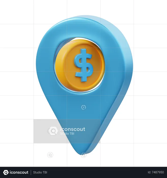 Emplacement en dollars  3D Icon