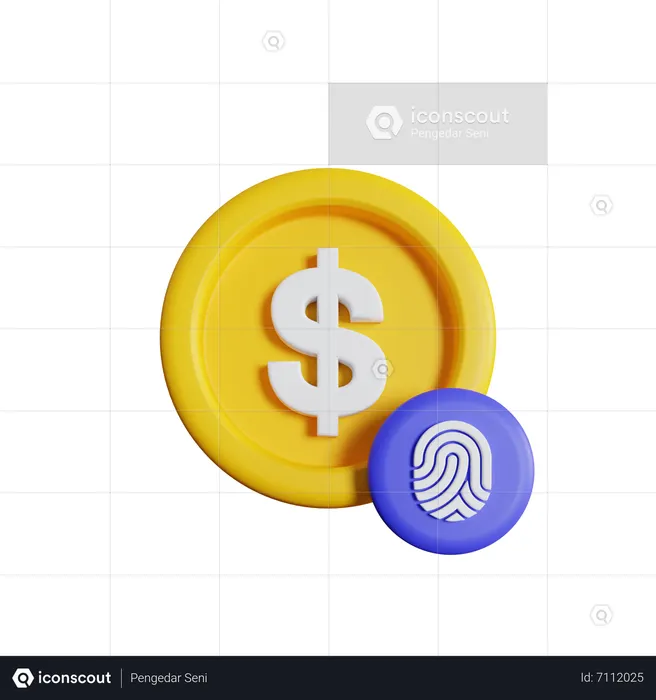 Empreinte digitale du dollar  3D Icon